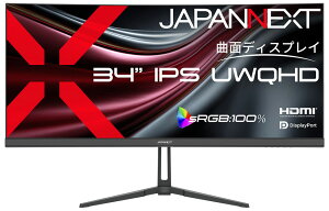 JAPANNEXT�b�W���p���l�N�X�g �t���f�B�X�v���C(34�^/�Ȗʌ^/IPS/UWQHD 3440×1440/100Hz/1.8ms)(�u���b�N) JN-IPSC34UQ2