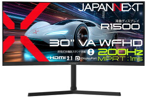 JAPANNEXT�b�W���p���l�N�X�g �Q�[�~���O�t���f�B�X�v���C(30�^/�Ȗʌ^/VA/WFHD 2560×1080/200Hz/1ms)(�u���b�N) JN-VC30G200WF-HS