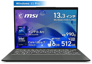 MSI�b�G���G�X�A�C �m�[�g�p�\�R�� Prestige 13 AI Evo A1M(13.3�^/Windows11/Core Ultra 7 155H/������ 16GB/SSD 512GB)�X�e���O���C Prestige-13-AI-Evo-A1MG-6387JP