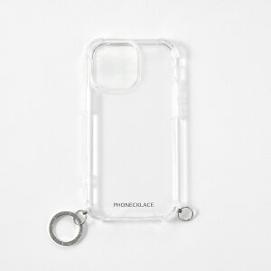PHONECKLACE iPhone 15 Pro Max�p �X�g���b�v�p�����O�t���N���A�P�[�X�i�V���o�[�`���[���j PN25604I15PM