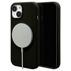 ラスタバナナ iPhone15（6.1inch/2眼）用 MagSafe対応 PCシリコンケース（ブラック） 7623IP361HB