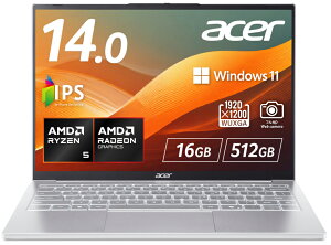 Acer�b�G�C�T�[ �m�[�g�p�\�R�� Swift Lite 14(14�^/Windows11/Ryzen 5 240/������ 16GB/SSD 512GB)���C�g�V���o�[ SFL14-41M-A56Y