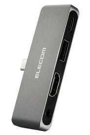 エレコム USB Type-C/直挿しタイプドッキングステーション 4-in-1 PD 55W出力(USB-C/USB-A/HDMI/3.5mm4極ステレオミニ)（シルバー） DST-C25SV