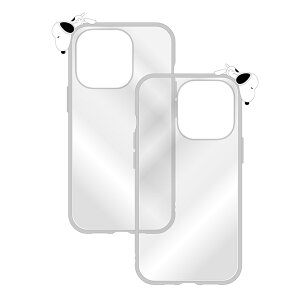 グルマンディーズ iPhone15 Pro用 フレーム耐衝撃ケース IIIIFIT CLEAR ピーナッツ(スヌーピー) SNGG-12A