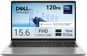 DELL�b�f�� �m�[�g�p�\�R�� Dell 15 D15260(15.6�^/Windows11/Ultra 7 255H/������ 16GB/SSD 512GB/Office)�v���`�i�V���o�[ ND85-GWM3SJ