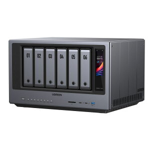 UGREEN�b���[�O���[�� UGREEN AI NAS iDX6011 Pro 64GB�i6�x�C�j Ai NAS/Intel Core Ultra 7/64GB/LAN 10GbE×2/Thunderbolt4×2/�^�b�`�f�B�X�v���C NASYNC_IDX6011PRO64G