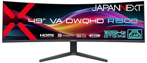 JAPANNEXT�b�W���p���l�N�X�g �t���f�B�X�v���C(49�^/�Ȗʌ^/VA/DWQHD 5120×1440/165Hz/1ms/2�N�ۏ�) JN-49V165DQ-HSC9-L