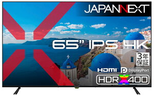 JAPANNEXT�b�W���p���l�N�X�g �T�C�l�[�W�t���f�B�X�v���C(65�^/IPS(ADS)/4K 3840×2160/60Hz/10ms/3�N�ۏ�)(�u���b�N) JN-IPS65U-H3