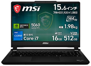 MSI�b�G���G�X�A�C �Q�[�~���O�m�[�g�p�\�R�� Cyborg 15 C13W(15.6�^/Windows11/Core i7 13620H/������ 16GB/SSD 512GB/GeForce RTX 5060)�v���`�i�O���C Cyborg-15-C13WFO-5899JP