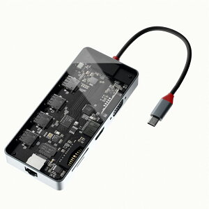�G�A���A Type-C�}���`�A�_�v�^ SEE-THROUGH6 SD-CMULTI01-B