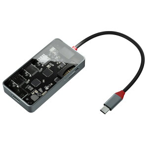 �G�A���A Type-C�}���`�A�_�v�^ SEE-THROUGH4 SD-CMULTI02-B
