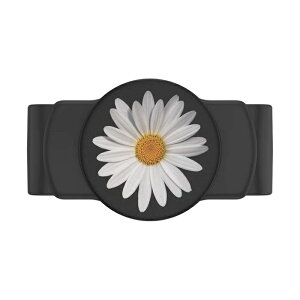 PopSockets �f�C�W�[ �X���C�h�X�g���b�`(�l�p���p) Slide Stretch White Daisy Black with SQUARE Edges 806137