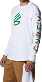 1381786-100-XL アンダーアーマー カリー テック ロゴ ロングスリーブTシャツ（White/Team Kelly Green・サイズ：XL） Under Armour　UA　Bascket Ball