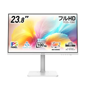 MSI 23.8型 液晶ディスプレイ（フルHD/ノングレア/1ms（MPRT）/100Hz/HDMI/USB Type-C/アンチフリッカー）ホワイト Business ＆ Productivity Monitor MODERN-MD2412PW