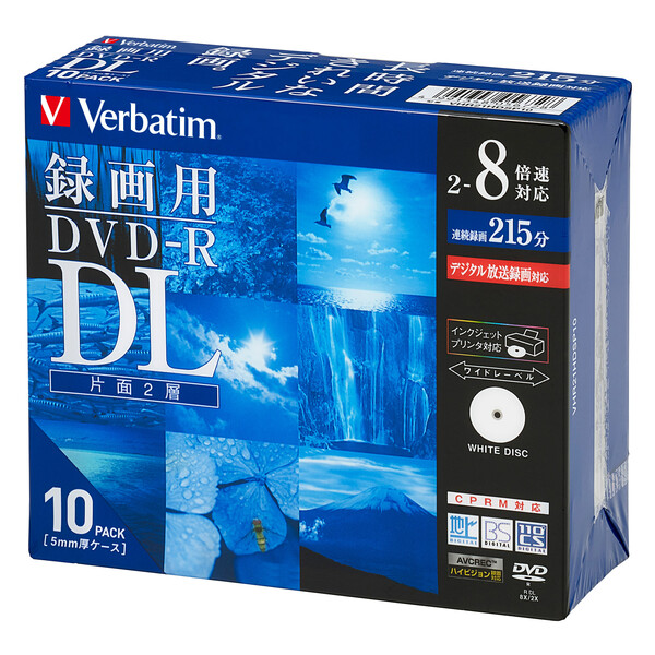 VHR21HDSP10 MITSUBISHI 8倍速対応DVD-R 買い物 業界No.1 DL 10枚パック8.5GB ホワイトプリンタブル