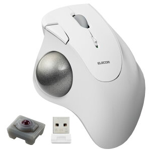 エレコム 2.4GHz無線トラックボール IST5ボタン 人工ルビーモデル(ホワイト) M-IT10DRWH