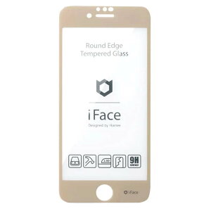 Hamee iPhone SE(第3/2世代)/8/7/6s/6用 ラウンドエッジ強化ガラス 画面保護シート iFace(ベージュ) 41-890431