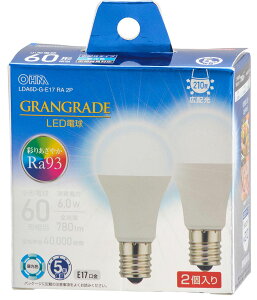 �I�[�� LED�d�� ���`�d���` 780lm�i�����F�����j�y2�Z�b�g�z LDA6D-G-E17 RA 2P OHM [LDA6DGE17RA2P]