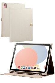 エレコム iPad 10.9インチ 第10世代(2022年)用 ソフトレザーケース 手帳型 ApplePencil収納可 カードポケット付 ＆me（グレージュ） TB-A23RWVJMGB
