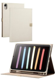 エレコム iPad mini 8.3インチ 第6世代(2021年)用 ソフトレザーケース 手帳型 ApplePencil収納可 カードポケット付 ＆me（グレージュ） TB-A23SWVJMGB