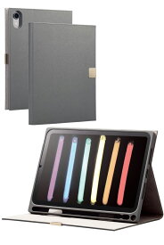 エレコム iPad mini 8.3インチ 第6世代(2021年)用 ソフトレザーケース 手帳型 ApplePencil収納可 カードポケット付 ＆me（チャコールグレー） TB-A23SWVJMGY