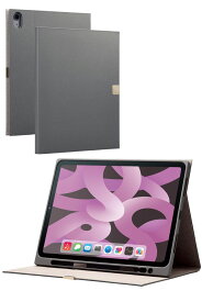 エレコム iPad Air 10.9インチ 第5/第4世代(2022/2020年)用 ソフトレザーケース 手帳型 ApplePencil収納可 カードポケット付 ＆me（チャコールグレー） TB-A23MWVJMGY