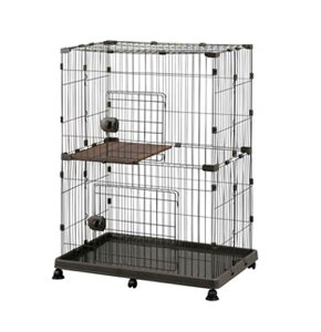 猫用品 ペットケージ 2段 PEC-902V ウォールナット アイリスオーヤマ ペツトケ-ジ902V-WN
