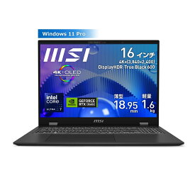 MSI 16型 ノートパソコン Prestige 16 AI Studio B1V （Core Ultra 7 / メモリ 32GB/ 1TB SSD/ GeForce RTX 4060）ステラグレイ Prestigeシリーズ Prestige-16-AI-Studio-B1VFG-7003JP