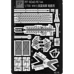 ピットロード 1/700 WWII 英海軍 戦艦用(バーラム他)エッチングパーツ【PE144】