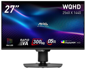 MSIbGGXAC Q[~OtfBXvC(27^/RAPID IPS/WQHD 2560×1440/300Hz/0.5ms/HDR1000/HDMI2.1/DP1.4a/VESA/PIPEPBPΉ/3Nۏ)(ubN) MAGV[Y MAG-274QPF-X30MV