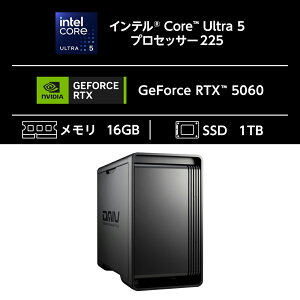 mouseb}EXRs[^[ NGC^[fXNgbvp\R DAIV KM-I5G60yJoshinIWifz(Windows11/Core Ultra 5 225 +/ 16GB/SSD 1TB/GeForce RTX 5060/DVD)ubN DAIV KMI5G60JD61FNB25G
