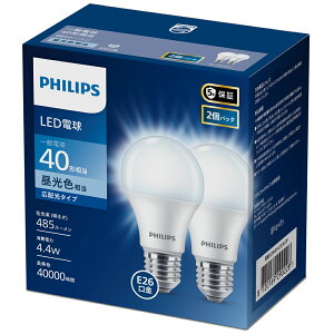 �t�B���b�v�X LED�d���@��ʓd���`�@485lm(�����F����)�y2�Z�b�g�z LDA4D-G/E/K/2P PHILIPS [LDA4DGEK2P]