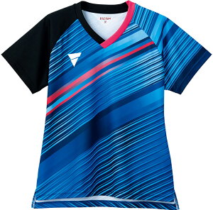 ヴィクタス レディース 卓球用ゲームシャツ(ブルー・サイズ:M) TSP-512103-5000-M VICTAS V-LGS224