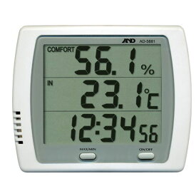 AD-5681 エー・アンド・デイ 時計付 デジタル温湿度計 A＆D [AD5681]