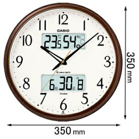 カシオ 温湿度計付 電波掛け時計（茶色） ITM-650J-5JF [ITM650J5JF]【返品種別A】