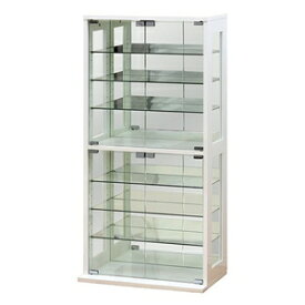 27050 クロシオ コレクションケース（ホワイト） KUROSHIO　前面・側面・棚板がガラスで透明感のあるディスプレイ棚　背板鏡張り [27050クロシオ]