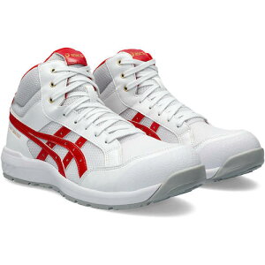 アシックス ウィンジョブ CP218 ホワイト×クラシックレッド 26.0cm JSAA規格 A種 1273A091.100-26.0 ASICS WINJOB