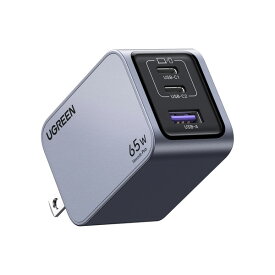 UGREEN（ユーグリーン） PD対応 Nexode Pro 急速充電器 65W 3ポート (USB-C×2ポート、USB-A×1ポート) 25870