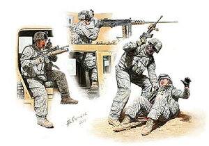 マスターボックス 1/35 米・現用兵士4体中東アフガン戦-車上捜索-1名負傷【MB35170】 未塗装組立フィギュア
