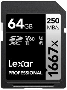 LexarbLT[ SDXCJ[h 64GB 1667x UHS-II U3 V60 LSD64GCBJP1667 Professional 1667x SDXC UHS-II