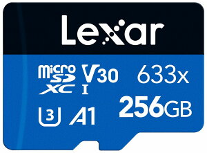 LexarbLT[ microSDXCJ[h 256GB 633x UHS-I U3 V30 A1 LSDMI256BBJP633A High-Performance 633x
