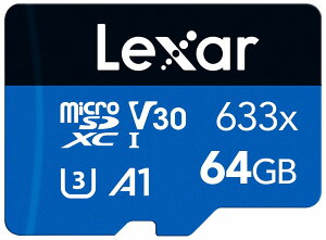 LexarbLT[ microSDXCJ[h 64GB 633x UHS-I U3 V30 A1 BLUE A_v^[ LMS0633064G-BNNNJ High-Performance 633x