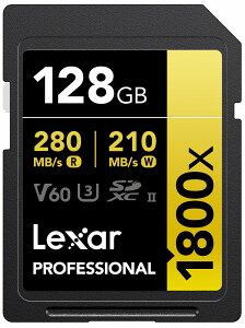 LexarbLT[ SDXCJ[h 128GB 1800x UHS-II GOLD U3 V60 LSD1800128G-B1NNJ