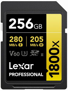 LexarbLT[ SDXCJ[h 256GB 1800x UHS-II GOLD U3 V60 LSD1800256G-B1NNJ