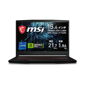 MSI 15.6型 ゲーミングノートパソコン GF63 Thin 11U (Core i7/ メモリ 16GB/ 1TB SSD/ GeForce RTX 3050) ブラック GF63-11UC-1901JP