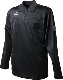 FNT-FT5979-0500-L FINTA（フィンタ） レフェリー長袖シャツ（ブラック・サイズ：L） サッカー・フットサル用