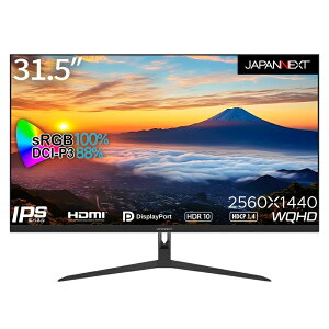 JAPANNEXT�b�W���p���l�N�X�g �t���f�B�X�v���C(31.5�^/IPS/WQHD 2560×1440/75Hz/5ms/HDR10/HDMI1.4/DP1.2/VESA)(�u���b�N) JN-IPS3150WQHDR