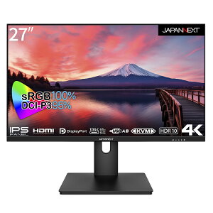 JAPANNEXT|ジャパンネクスト 液晶ディスプレイ(27型/IPS/4K UHD 3840×2160/60Hz/3ms/HDR10/HDMI2.0/DP1.4/USB Type-C/VESA)(ブラック) JN-IPS273UHDR-C65W