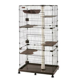 猫用ケージ 3段 キャットランドケージ ワイド 3段 ダークブラウン PCLC 903DBR アイリスオーヤマ PCLC-903-DBR