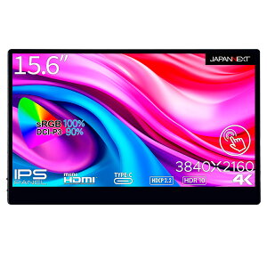 JAPANNEXTbWplNXg oCtfBXvC(15.6^/IPS/4K UHD 3840×2160/60Hz/30ms/HDR10/miniHDMI/USB Type-C/VESA/^b`pl)(ubN) JN-MD-IPS1563UHDR-T